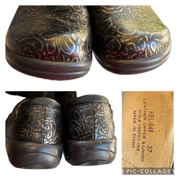 Alegria Keli Professional Bronze Age Leather Slip On Slip Resistant Clog Sz 37 - Picture 6 of 8